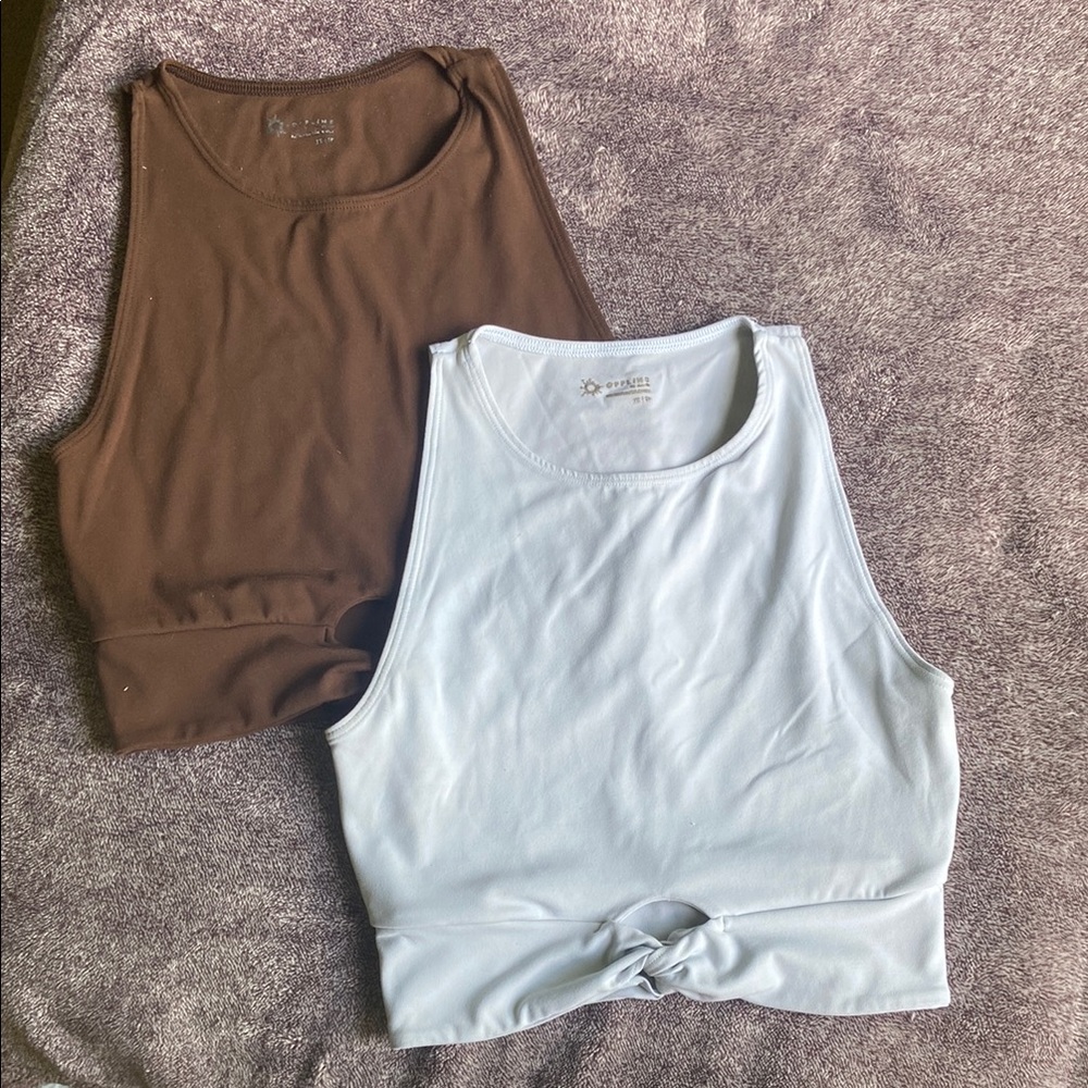 Aerie Chocolate Brown and Sky Blue Tank Tops